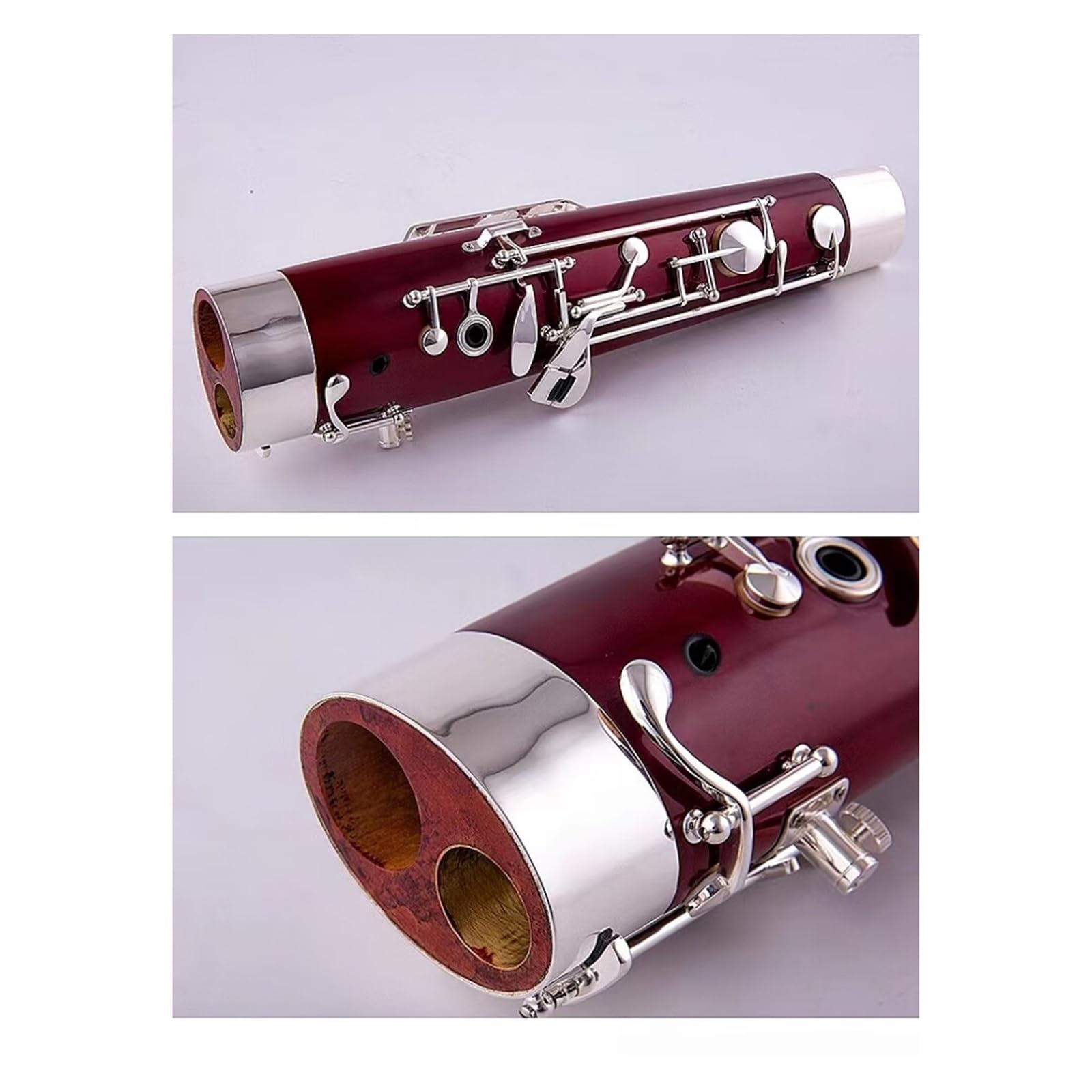 Instrument Fagotowy Z Korpusem Klonowym, Profesjonalny Fagot Z Białymi Miedzianymi Klawiszami I Akcesoriami Zestaw Fagotowy (Color : Nickel)
