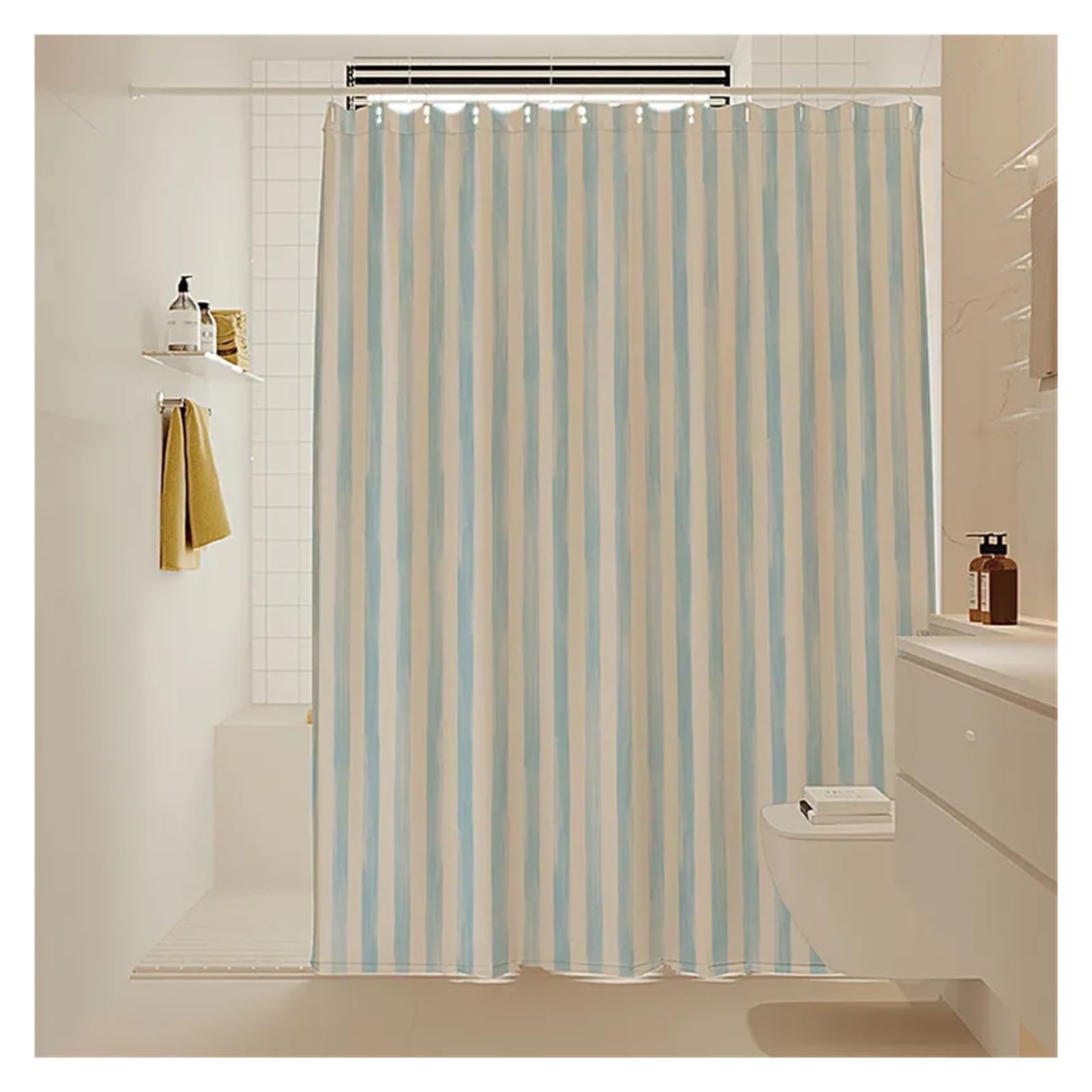 Rideau Douche Lin Rideau de Douche Salle Bain, décor imperméable