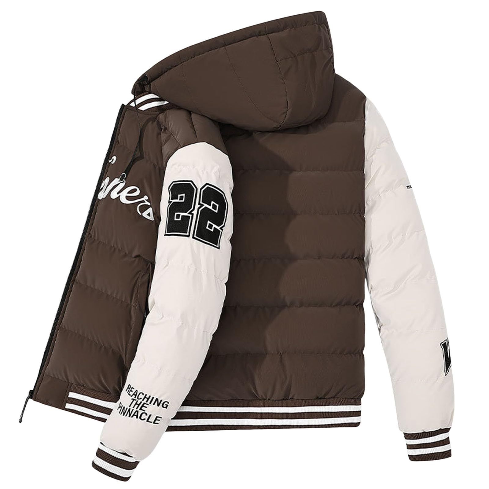 Genérico Chaqueta Impermeable Hombre, Cazadora Hombre Plumas, Manga Larga con Capucha Talla Grande con Bolsillos Chaqueta Plumas Color Sólido Casual Holgados Abrigo para Uso Al Aire Libre