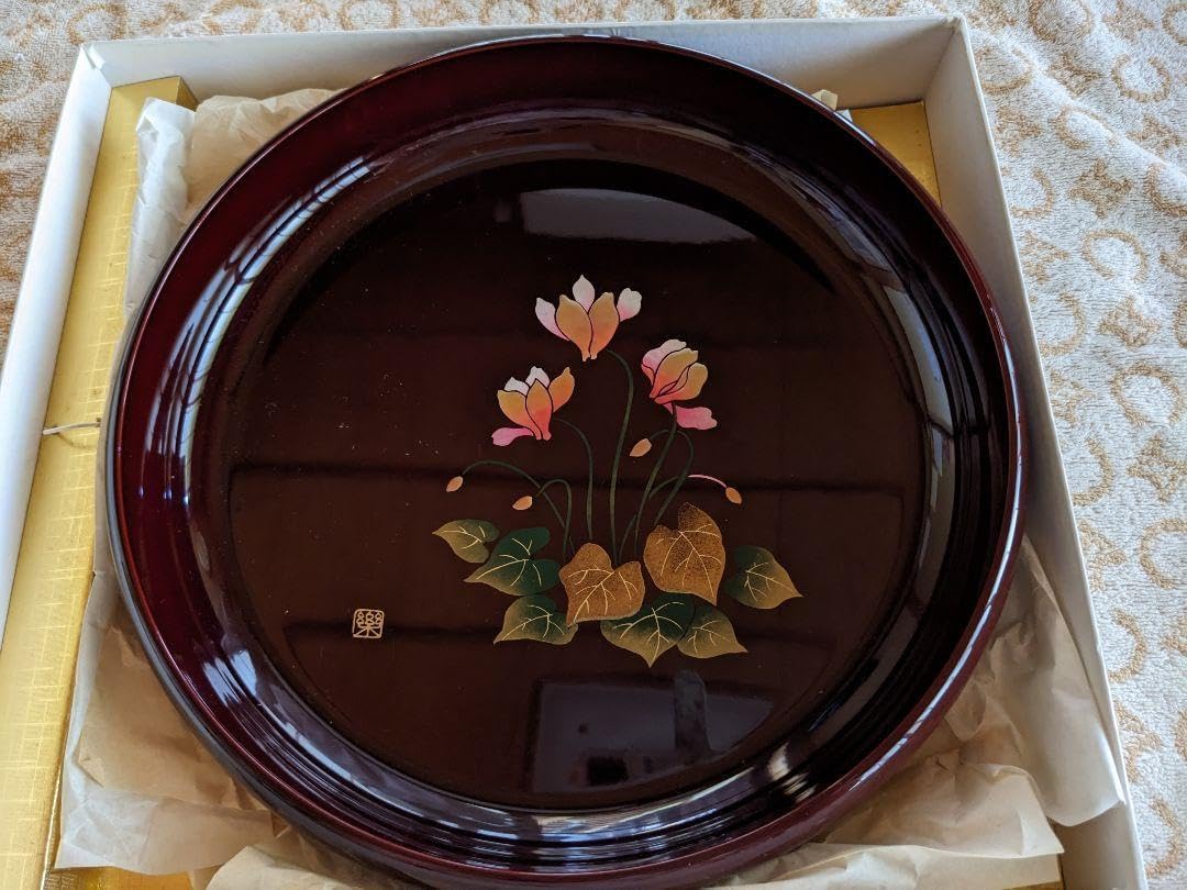 木曽漆器 盛鉢 シクラメン 龍門堂】漆器 木曽奈良井 十峰彫 折橋十峰