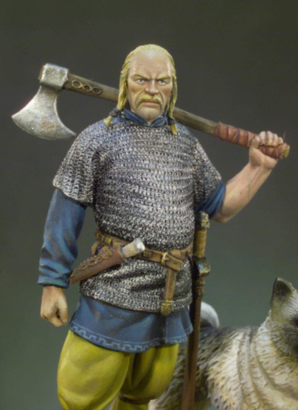 XINGCHANG Ensamblaje Escala Sin Pintar 1/32 54Mm Viking Warlord con Perro 54Mm Kit De Miniatura De Modelo De Resina De Juguete Histórico