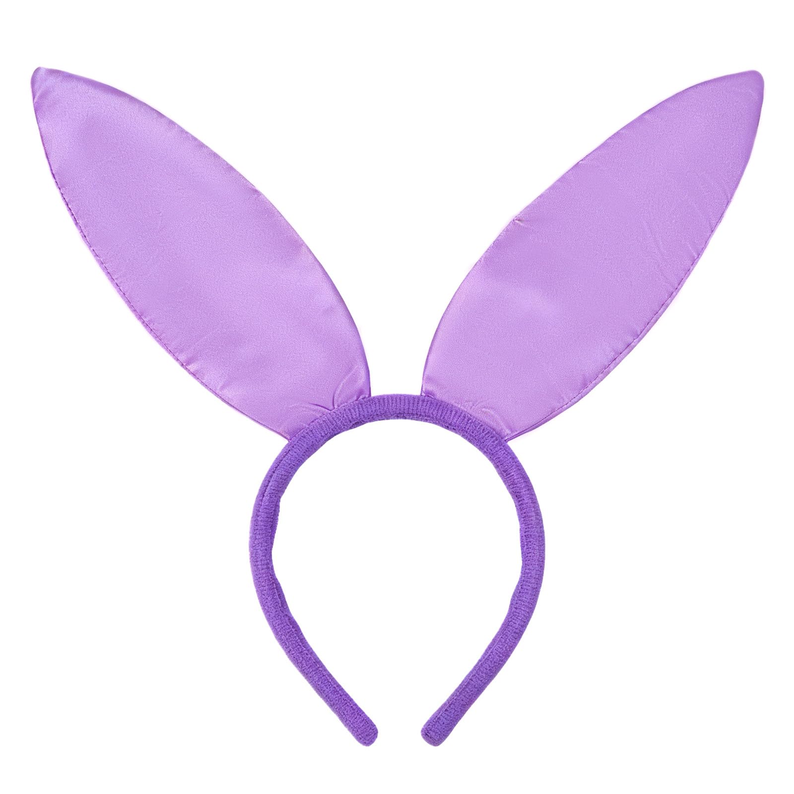 Mikovivi Purple Bunny Ears Headband, Rabbit Ear Hairband Costume Accessory