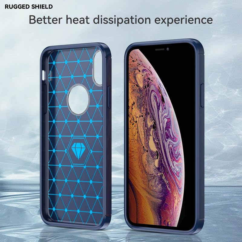 Image of Hybrid Carbon Fiber Back Case for iPhone X /Xs (Blue)