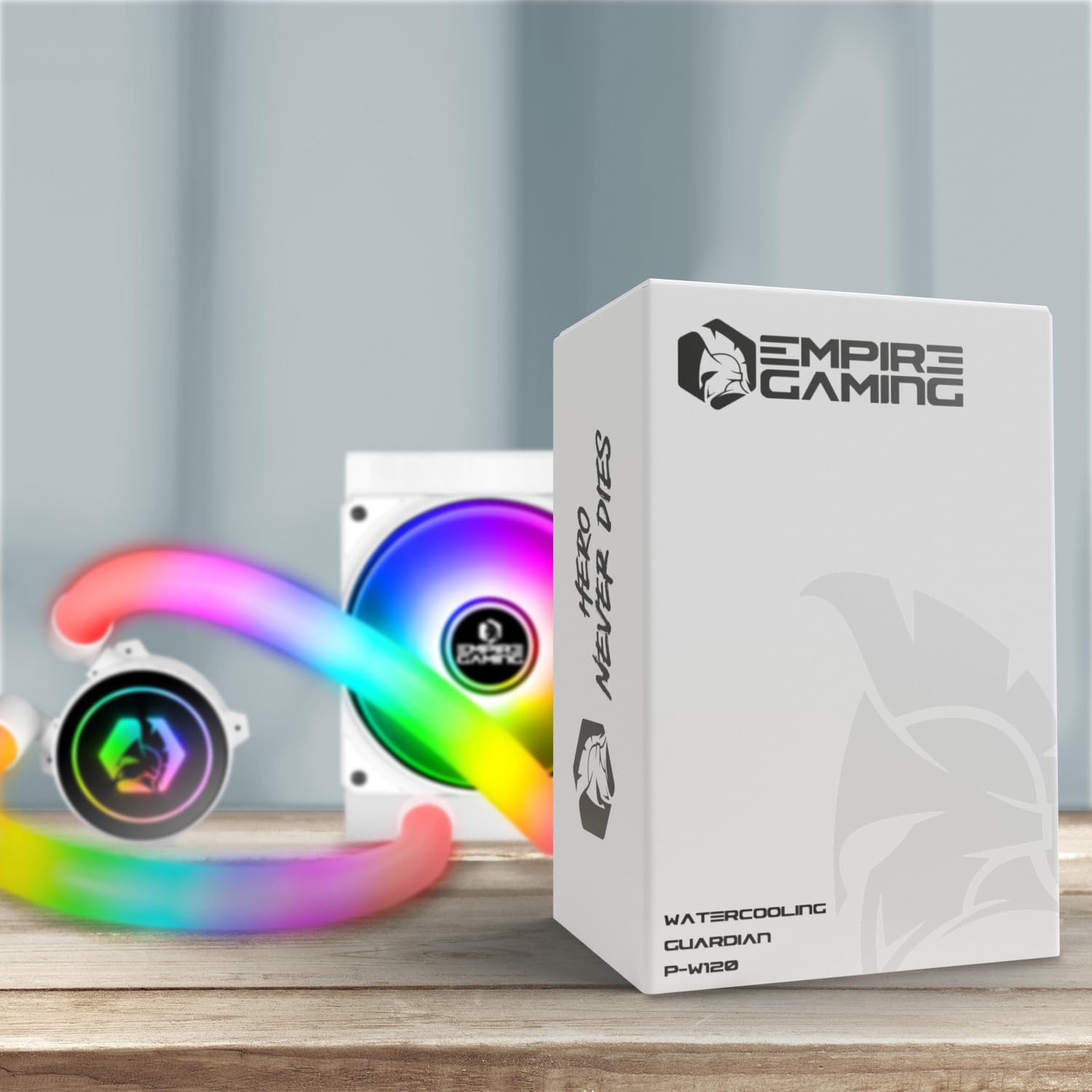 EMPIRE GAMING – Guardian P-W120 Watercooling AIO PC Gamer - Refroidissement de CPU Liquide ARGB 3 Pins 5V - 1x120MM - Intel LGA 1700/1200/115X/1366/2066/2011,AMD AM5/AM4 - Blanc