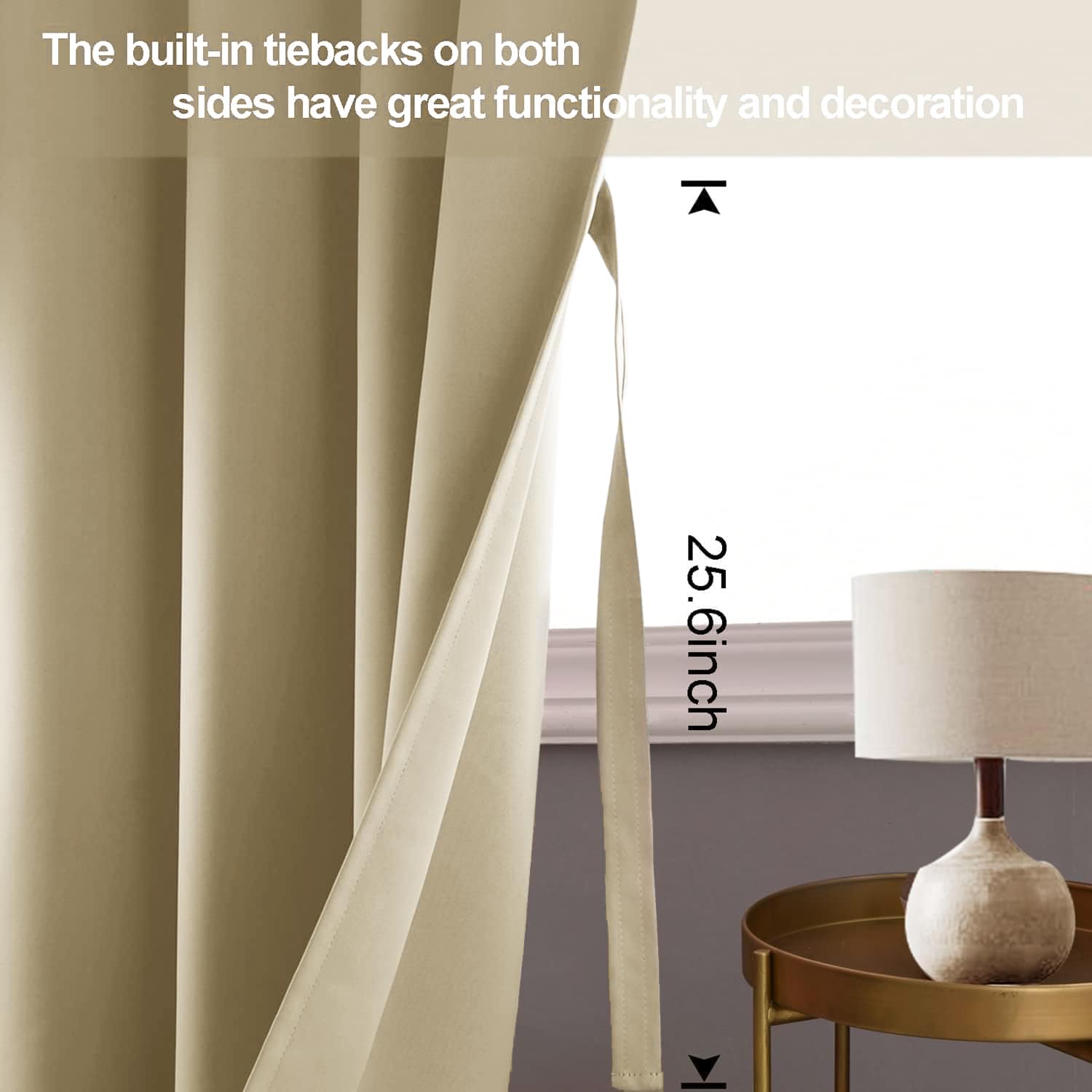 JIUZHEN Tende oscuranti nere per camera da letto, 213 cm di lunghezza