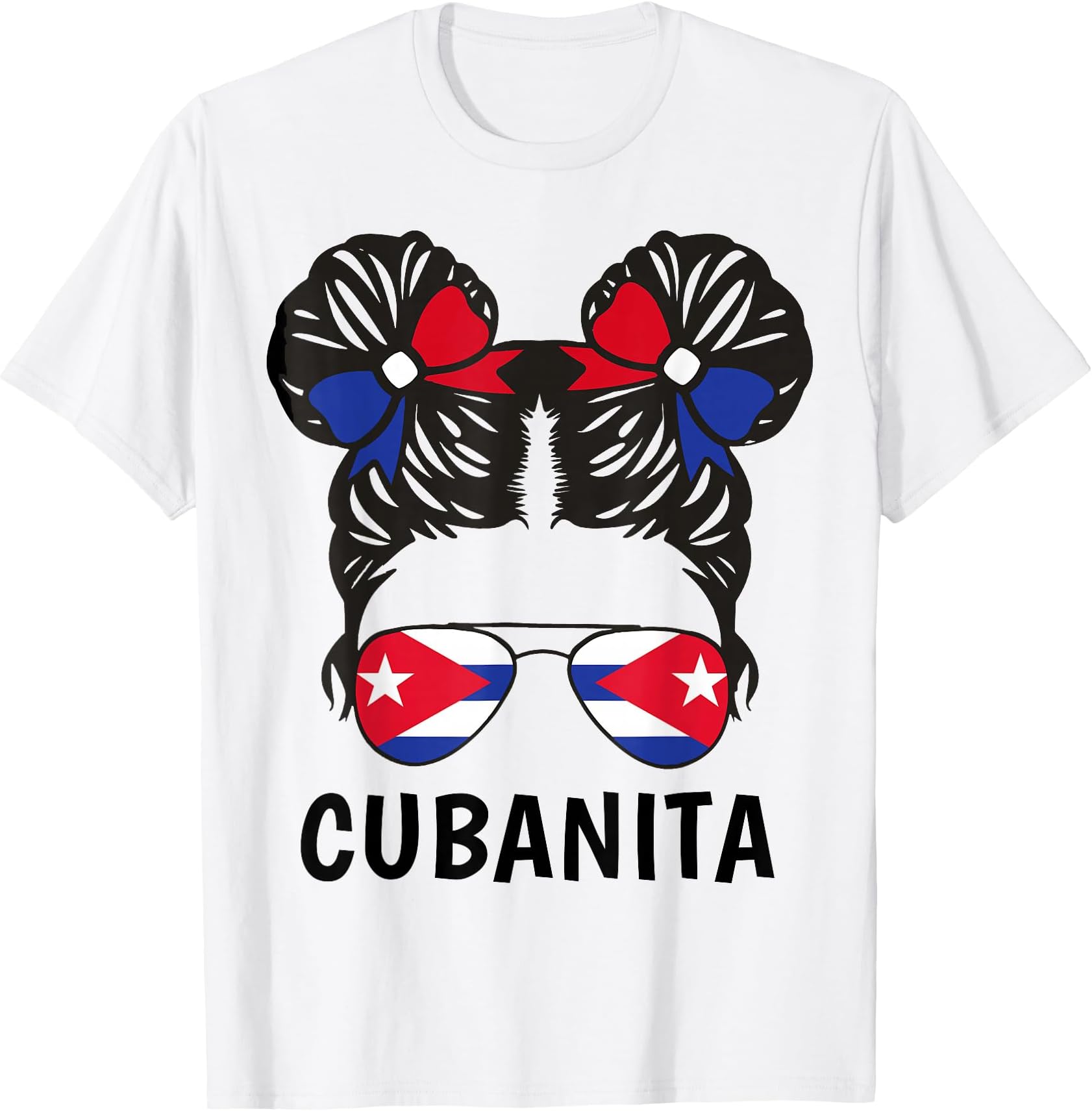 Cubanita Cuban Girl Hispanic Heritage Month Cuba Flag Women T-Shirt