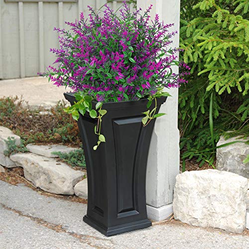 Greenrain 8 Bundles Artificial Lavender Flowers Outdoor Fake Flowers For Decoration Uv Resistant No Fade Faux Plastic Plants Garden Porch Window Box Décor (Orchid) #TOP4