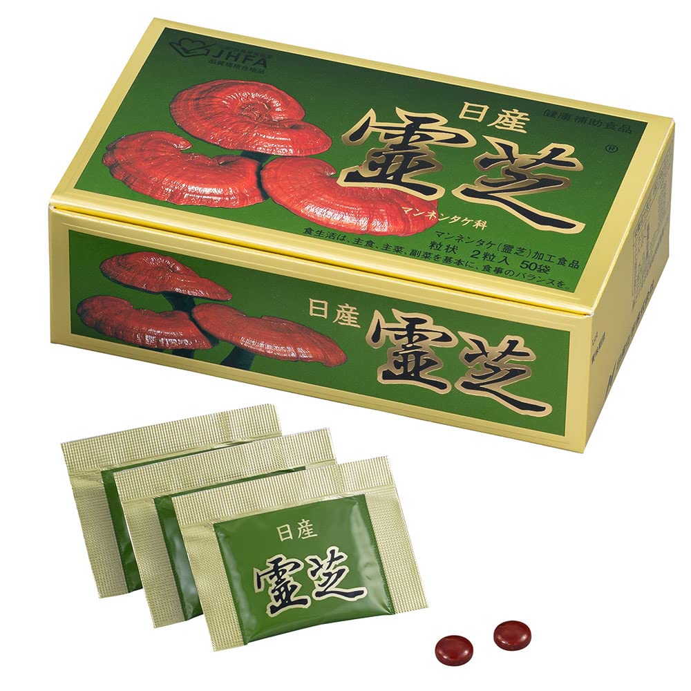 Amazon | 日産霊芝（395mg×2 粒×50 袋） | 霊芝 | 食物繊維