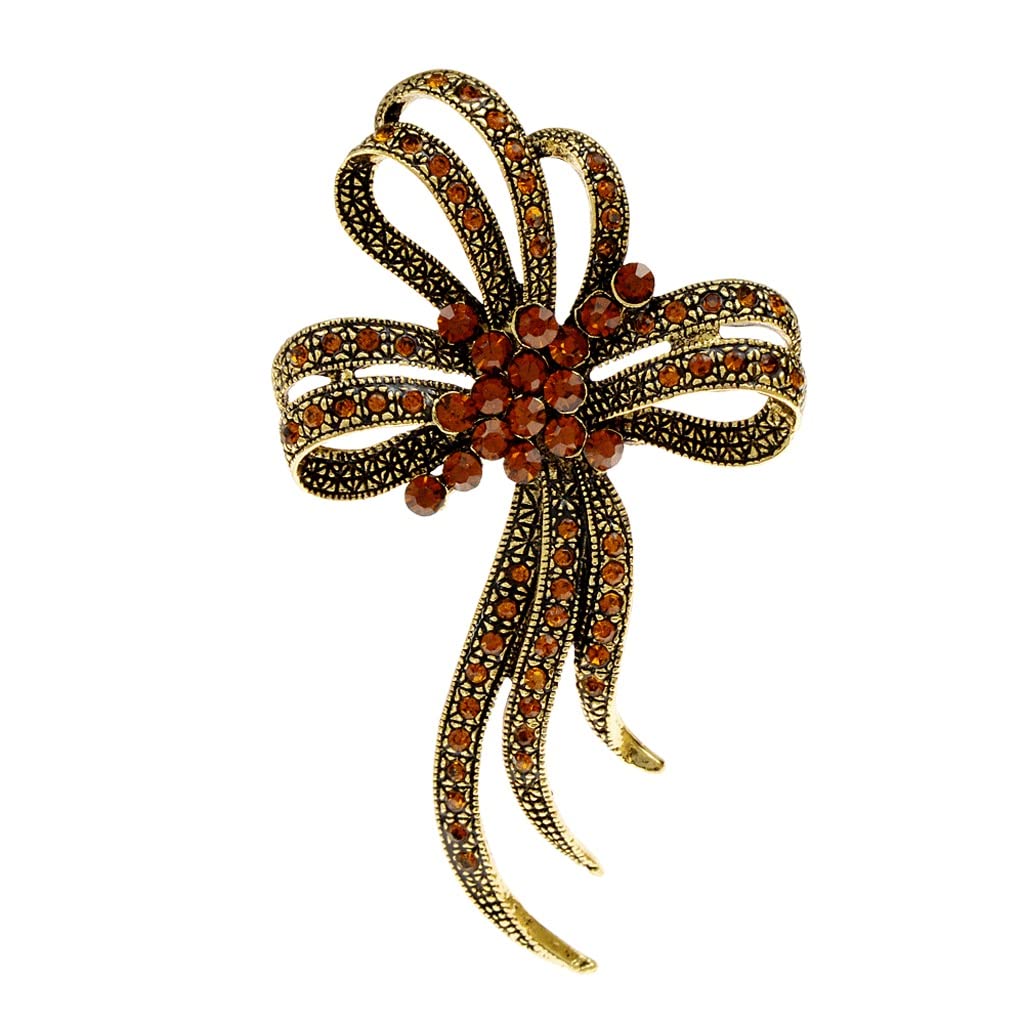 Broche nœud papillon strass rétro bijou haut de gamme pour pulls - 7