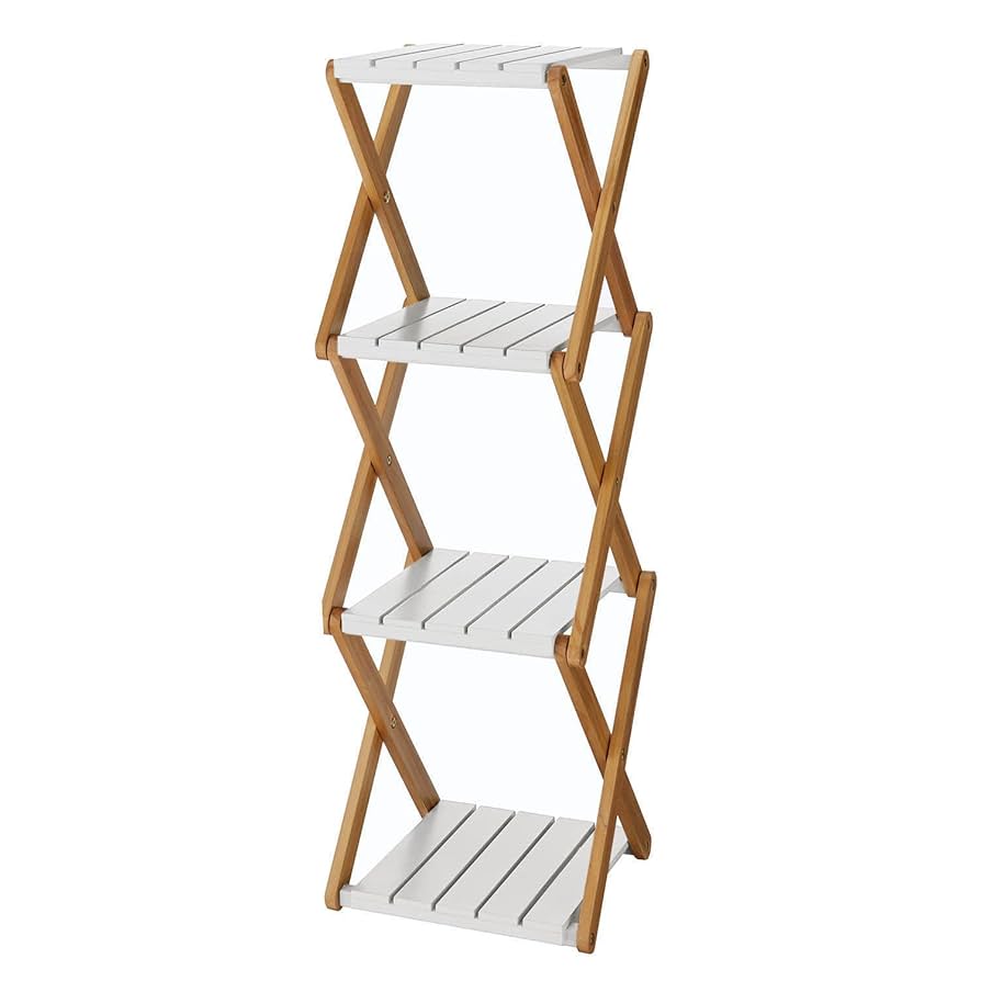 ベルメゾンホワイトスチールウッドラック 4段 ベルメゾンホワイトスチールウッドラック 4段 6色から選べる