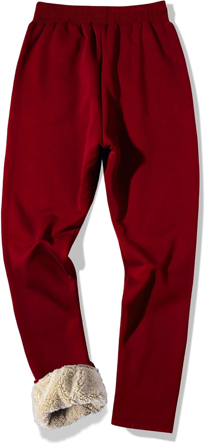 MACHLAB Men's Thermal Fleece Jogger Pants Sherpa Lined Sweatpants Winter Warm Thick Track Pants - Image 4