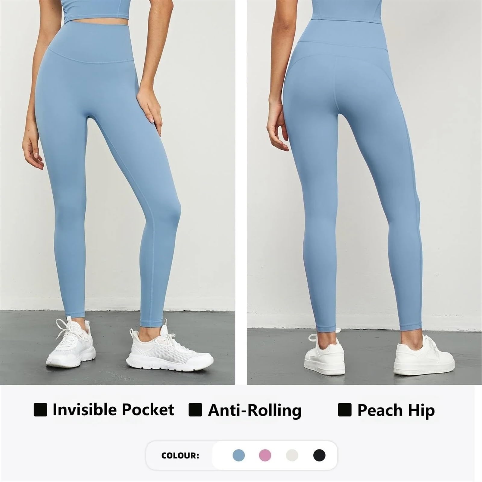 Pantaloni da Yoga da Donna con Tasca a Vita Alta Senza Cuciture, Leggings da Palestra antirotolamento, Leggings Scrunch Fitness, Collant, Abbigliamento da Yoga Leggings Yoga(Green,6/M)