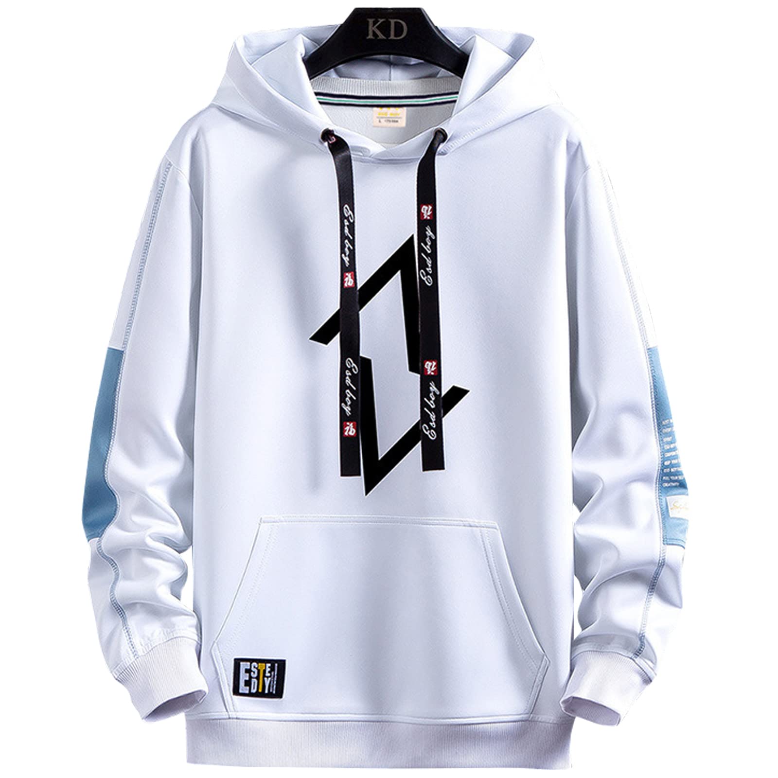 XIAOYAOMen's Hooded Pullover, Long Sleeve Drawstring Casual Hoody with Pocket Sweatshirt Top