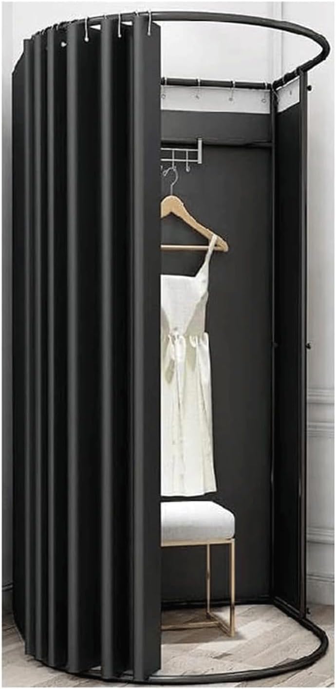 BKEKM Detached Fitting Room Metal Removable Locker Room with Shading Curtain Portable Changing Room Clothing Store Dressing Room