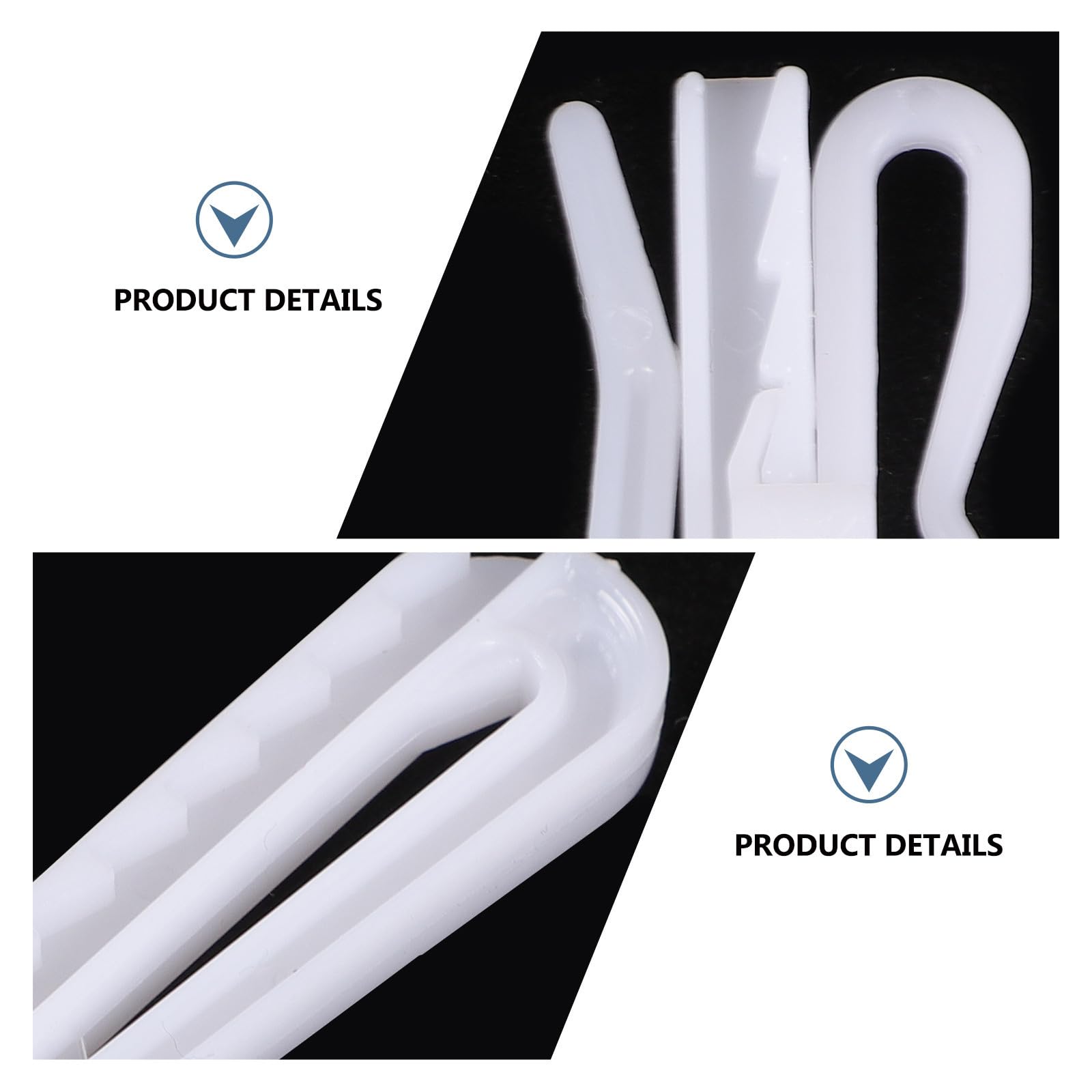 Artibetter Crochets de Rideaux Design Simple et Robuste Lot de 100 en Plastique Réglables Arrondis pour Voilage Fenêtre et Tringle sans Perçage
