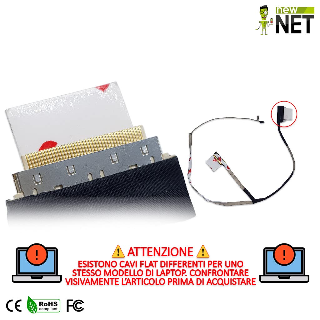 New Net - Cavo Flat LVDS Video Per LCD Display Notebook Compatibile Con Hp Pavilion Q 1169037