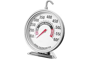 Oven Thermometer 150°F-600°F, Extra Large 3" Dial Stainless Steel Oven Grill Thermometer...