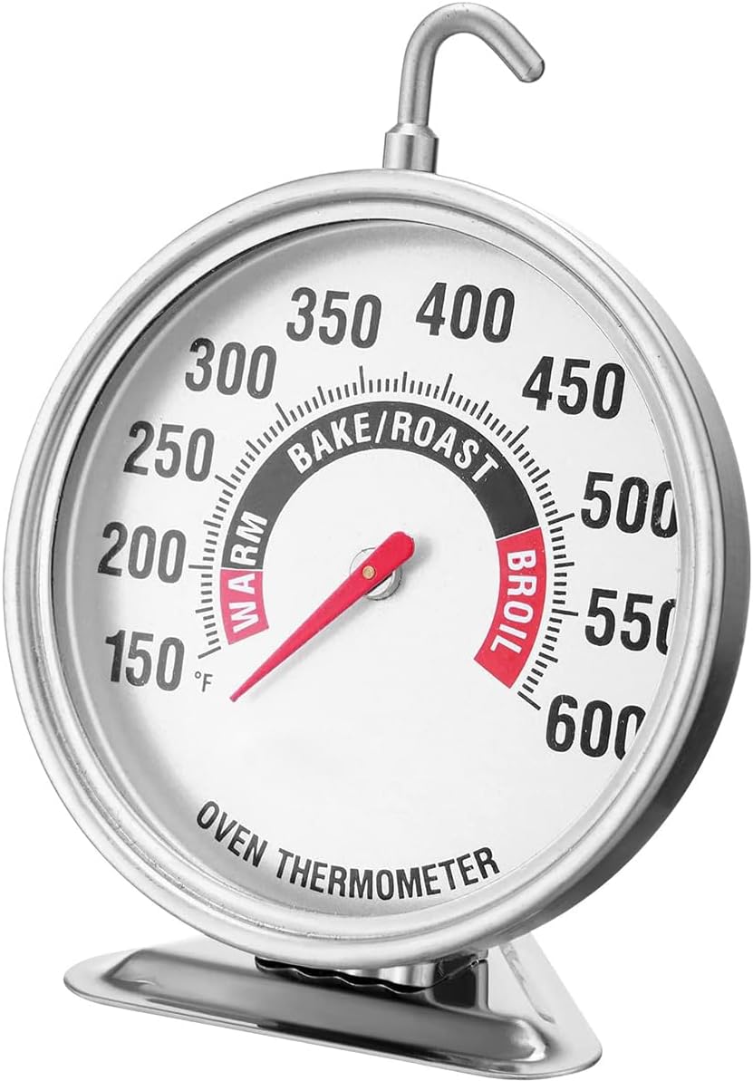 Extra Large 3" Oven Thermometer with Easy-Read Dial | 150-600°F Pro Accurate Temp Gauge for Kitchen, Baking, Grill & Meat | Hang or Stand for Gas/Electric Ovens