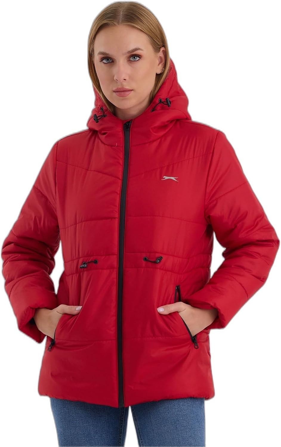 Slazenger CALLU Kadın Kapüşonlu Şişme Siyah Mont & Kaban