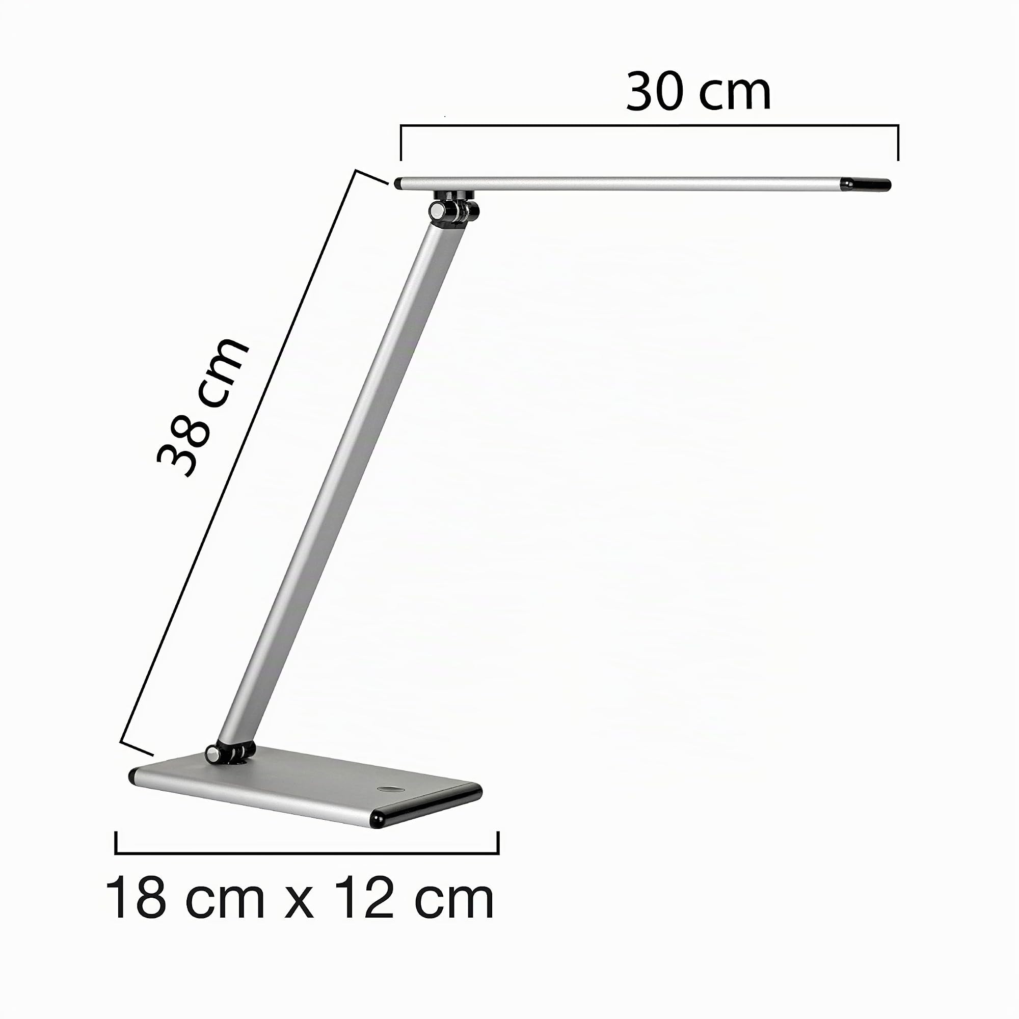 Unilux Lampe de Bureau LED Terra, Dimmable 4 Niveaux de Couleur Blanche, Confort Visuel Optimal, Bras et tête Pivotants et Inclinables, Aluminium Recyclable, Design Mordern