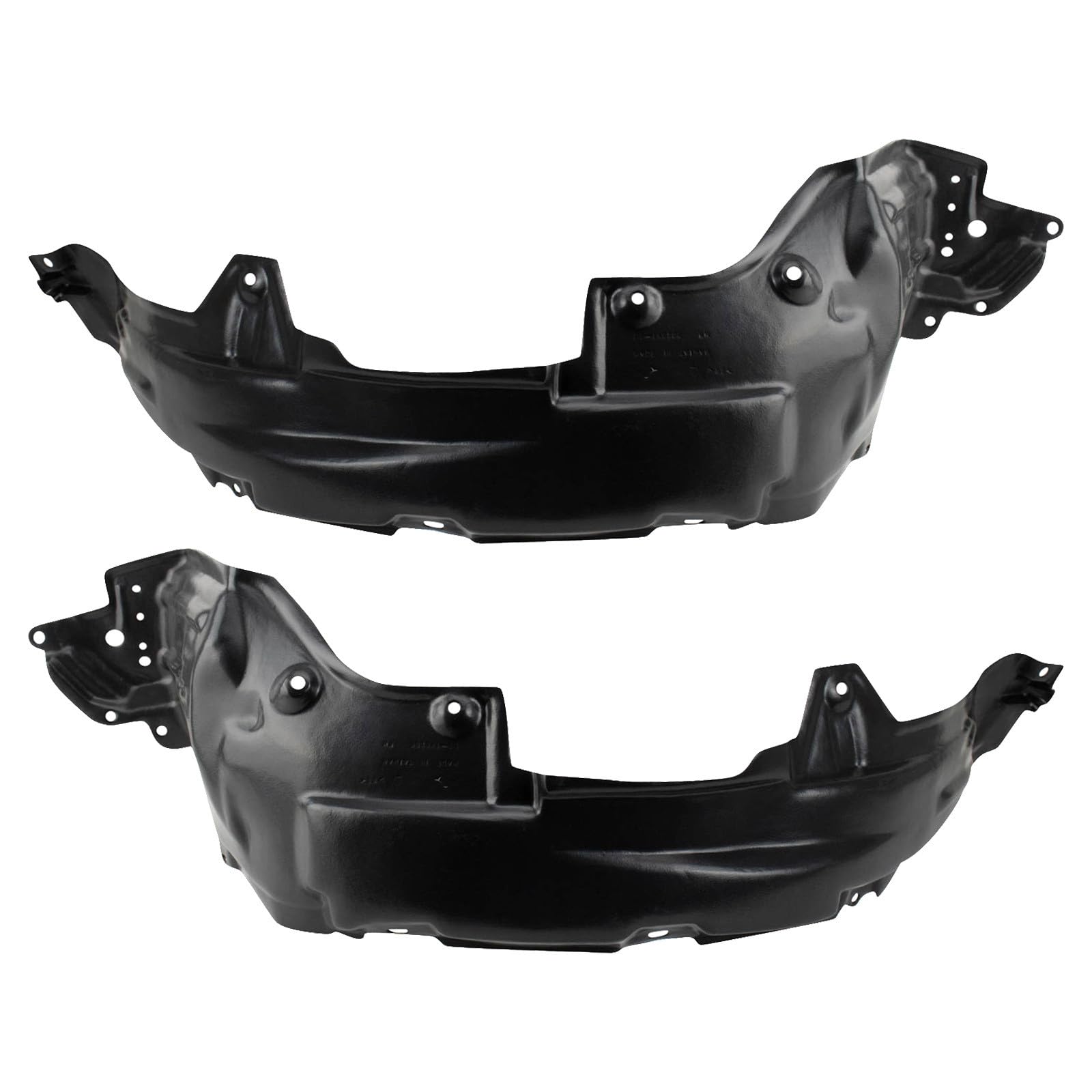 TRQ Front Driver and Passenger Side Inner Fender Liner Set | For 2009-12 Toyota RAV4 with Fender Flares North America Built Models
