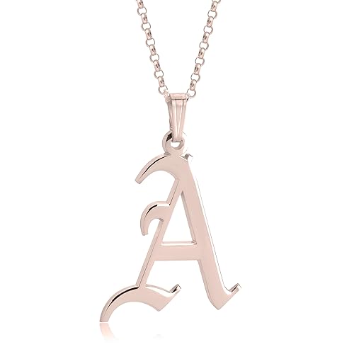 Miniatura 9 de Gothic Letter Necklace - Gold Alphabet Letter Pendant - Sterling Silver Old English Gothic Initial Necklace - Women Jewelry - Personalized Gift for