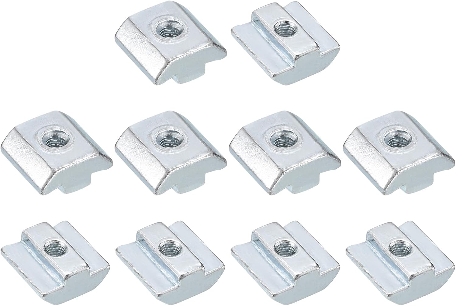 uxcell T Nuts, 20pcs - Nickel Plated Carbon Steel T Slot Bolts, 4040 Series M5 Hammer Head Fastener, Sliding T Nuts for Aluminum Extrusion Profile (Silver)