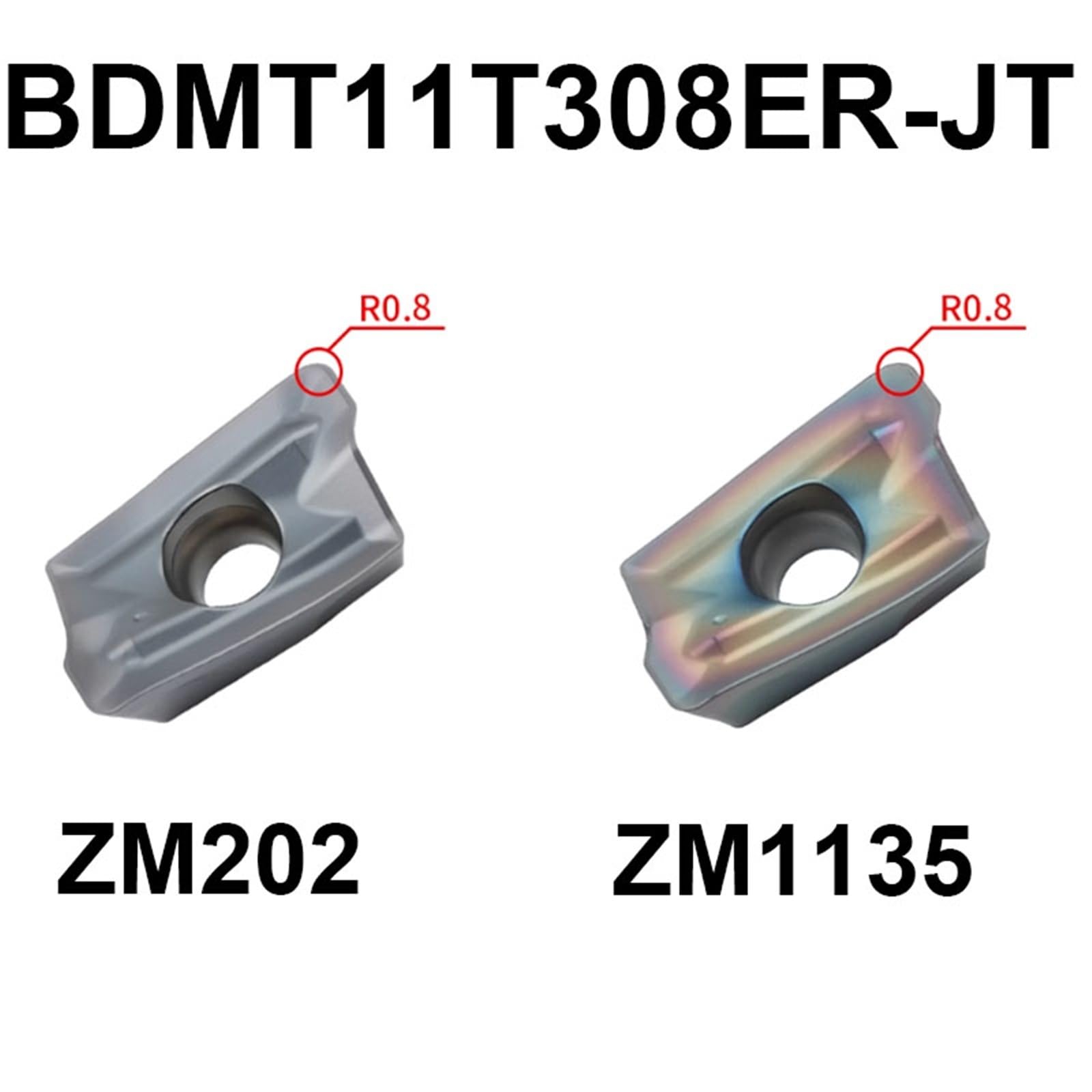 10PCS Hartmetalleinsätze Wendeschneidplatten Werkzeuge(BDMT11T308ER-JT ZM202)