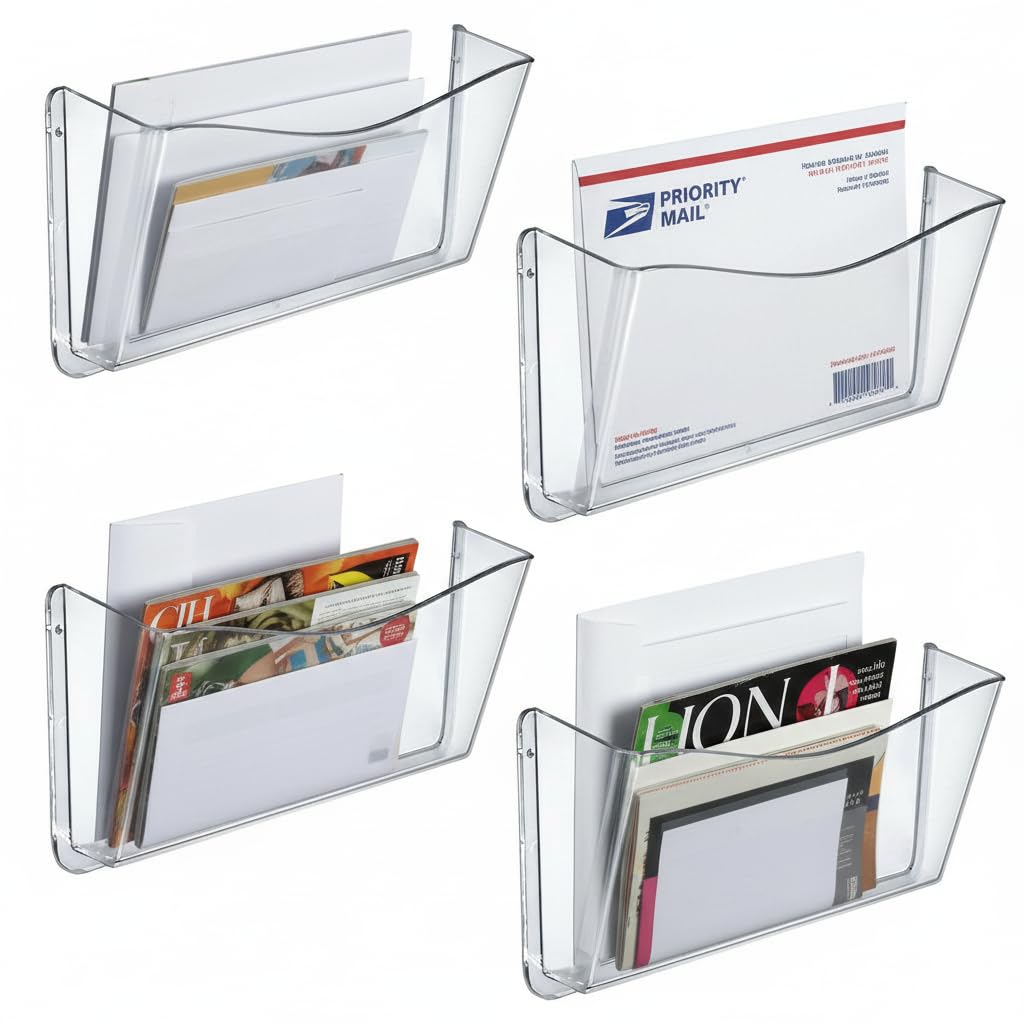 クリアファイル Azar Displays 250025 Clear Plastic Wall Mount File Holder with