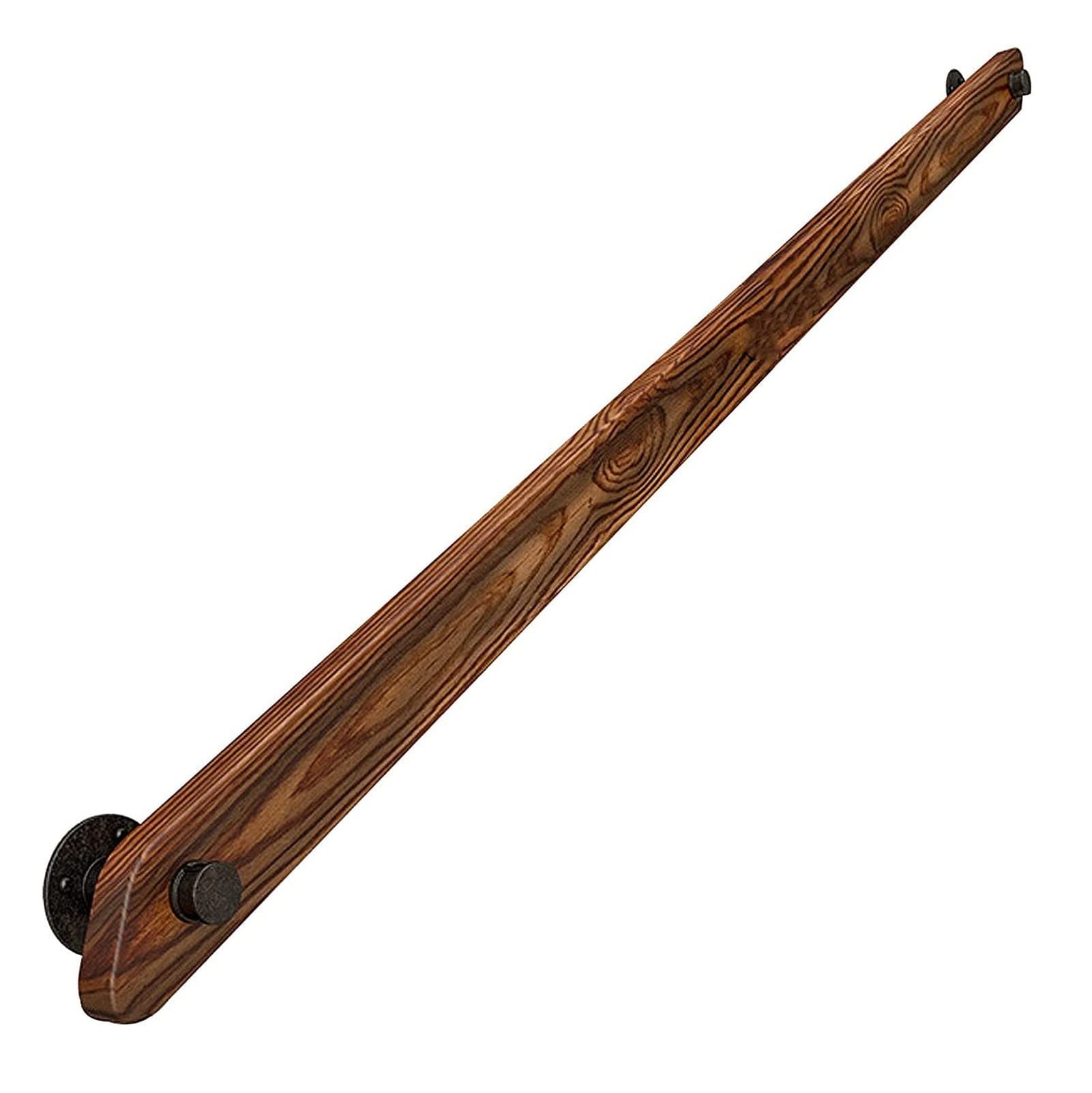 Rampe d'escalier antidérapante en bois avec kit de fixation mural pour marches intérieures