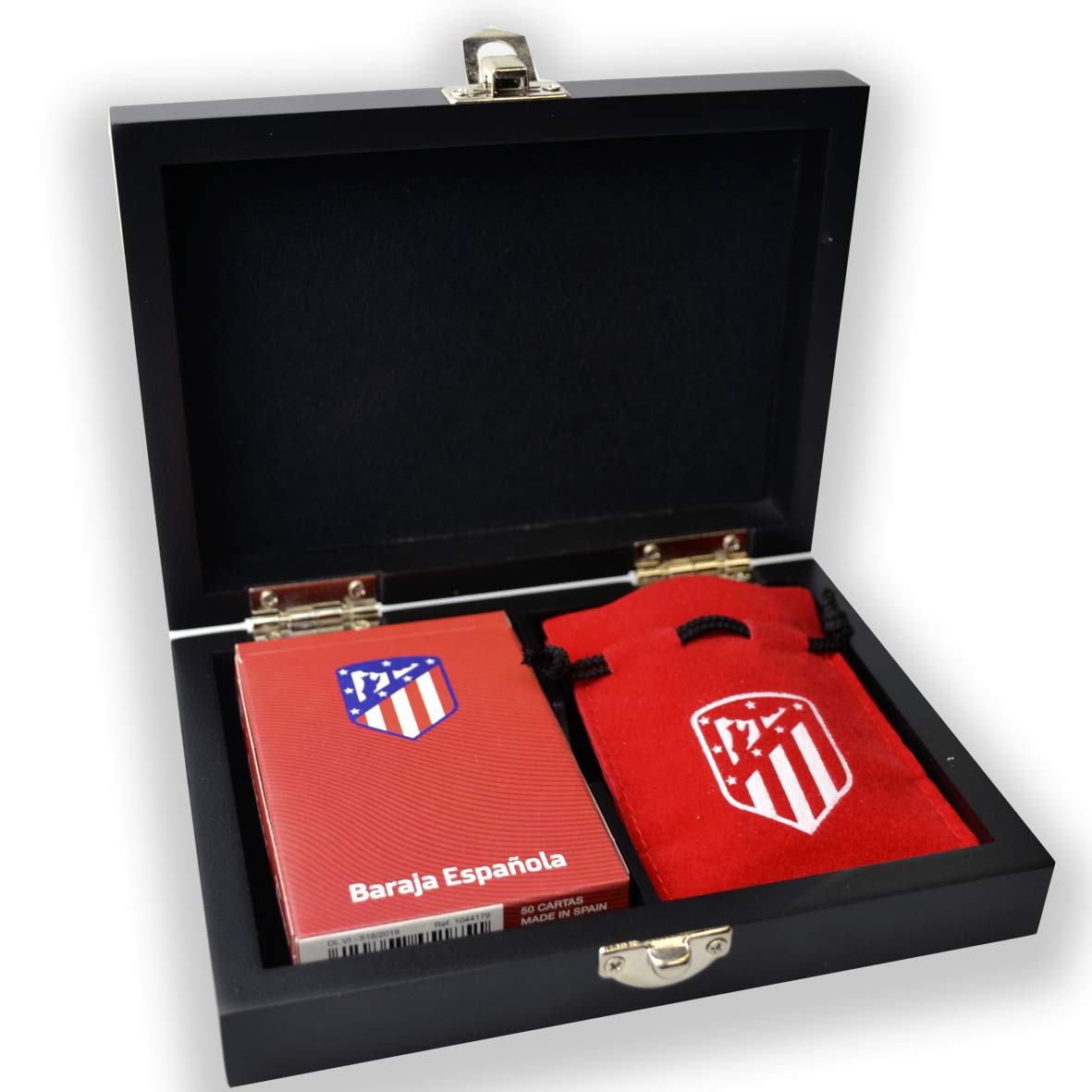 Baraja Española Fournier Del Atlético De Madrid – 40 Cartas Con Escudo Y Colores Oficiales, En Estuche De Cartón De Alta Calidad