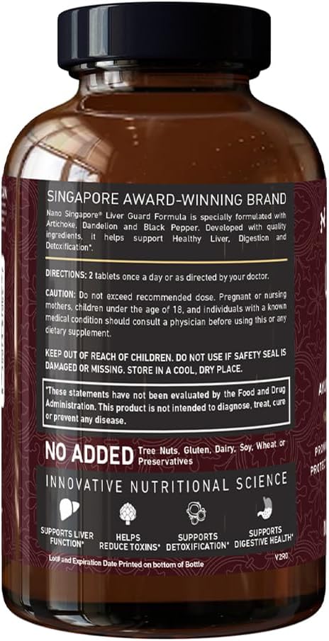 Nano Singapore Liver Guard Formula - Liver Health Support, Healthy Digestion, Aids Liver Cleansing & Detoxification 60 Capsules - Image 7