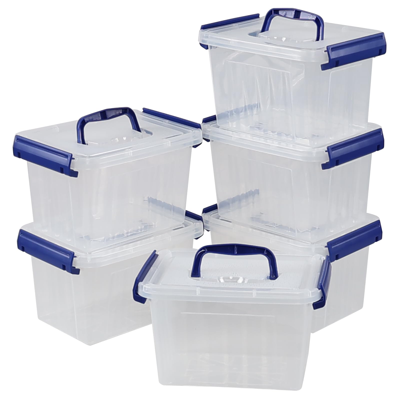 Boîtes de rangement 3L en plastique avec couvercle | Lot de 6
