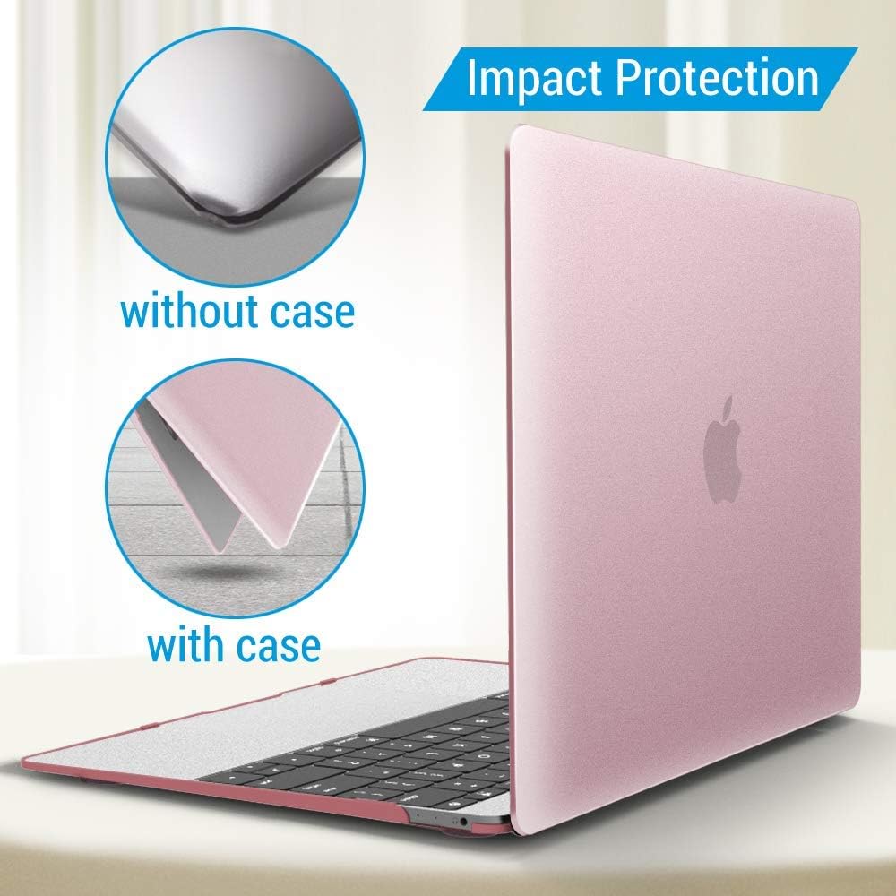 IBENZER Compatible with MacBook 12 Inch Case, Hard Shell Case Cover for Mac 12’’ with Retina Display Model A1534 (Newest Version 2020 2019 2018 2017 2016 2015), Rose Quartz, MM12RQ A