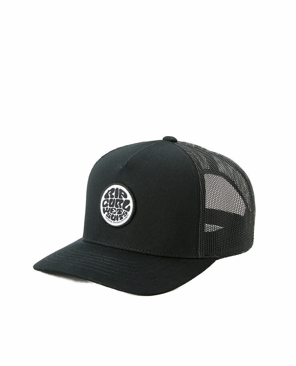 RIP CURL Men's Icons Eco Wetty Black Snapback Mesh Trucker Cap Hat