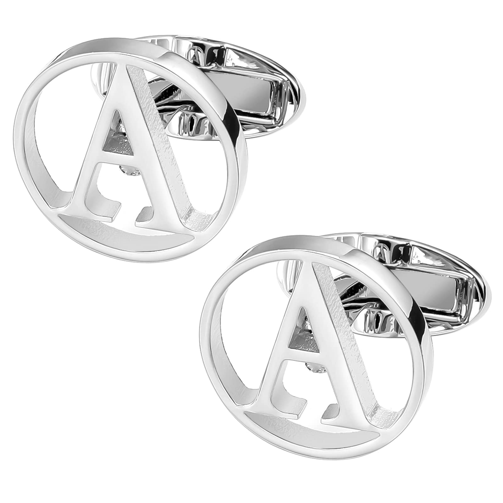 GWD Cufflinks for Men Classic Tuxedo Shirt Wedding Cuff Links Personalized Initials A-Z Gift