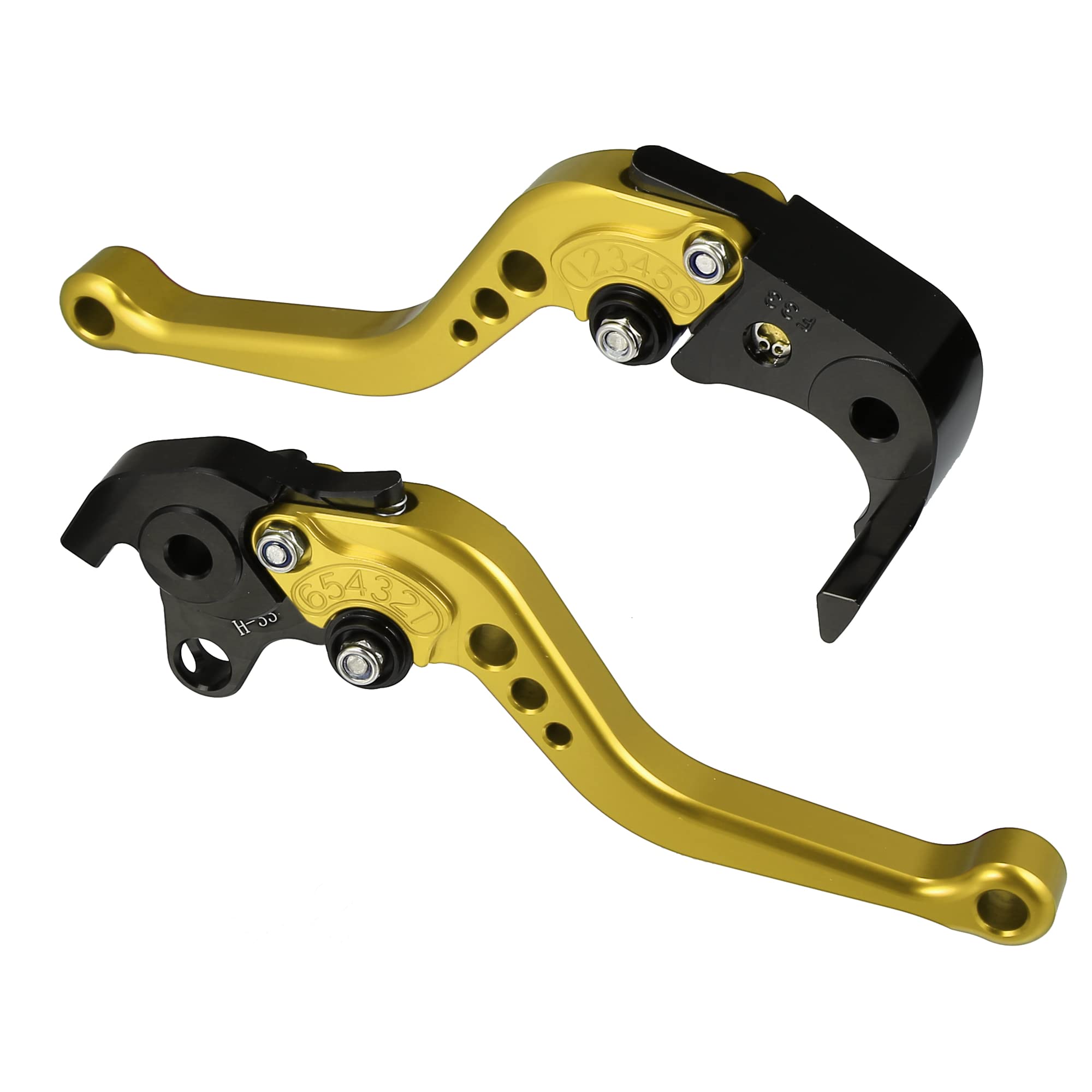 X AUTOHAUX 1 Pair Motorcycle Brake Clutch Levers Adjustable Folding CNC for Honda CBR1000RR CBR 1000RR FIREBLADE SC57 2005-2007 for CB1000R 2008-2016 Gold Tone