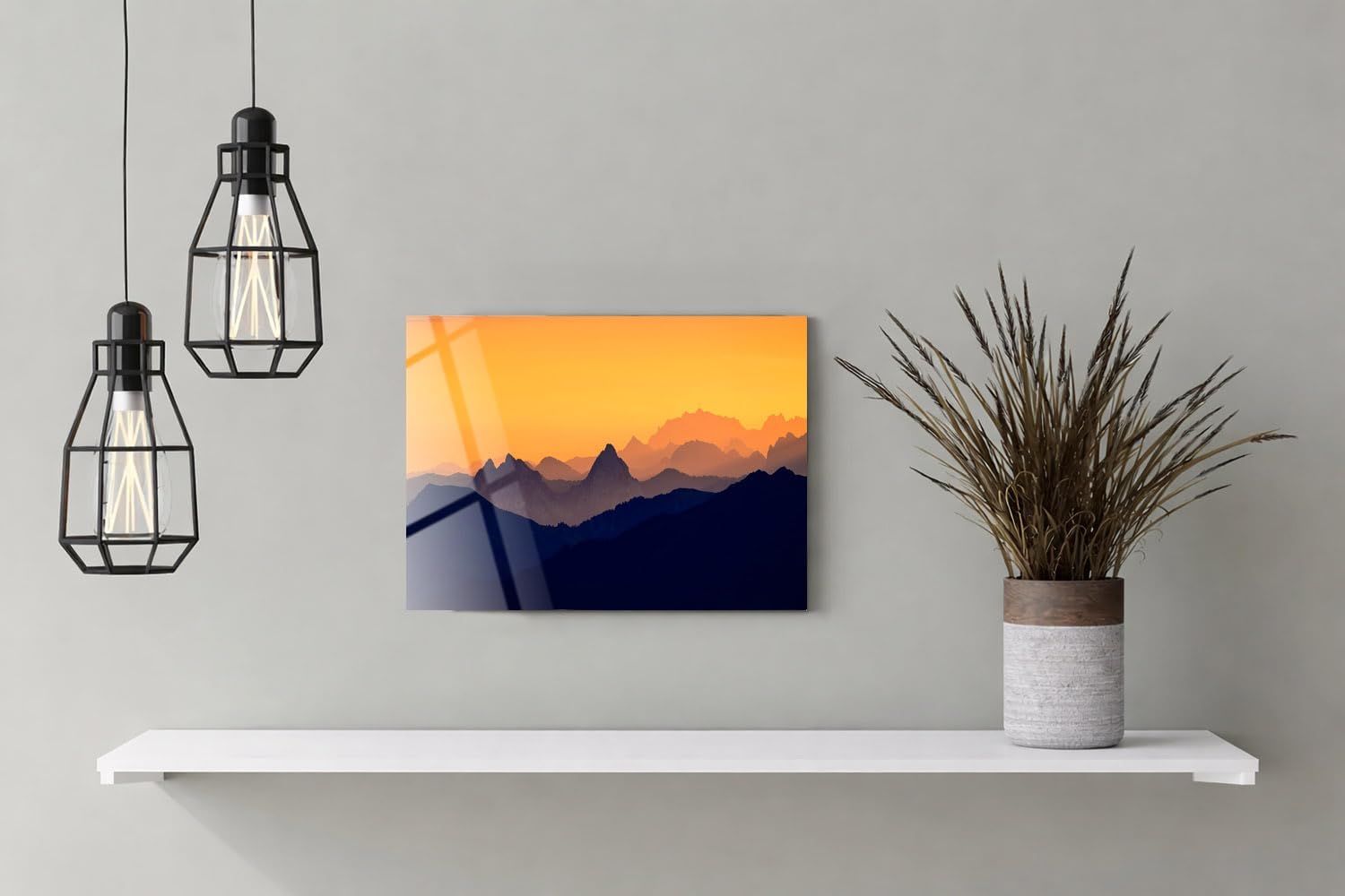 Wall Art | Acrylic Glossy Printed Frame|Home Decor for Living Room, Bedroom, Office, Study, Shelf (11x9inch) - Brienzer Rothorn