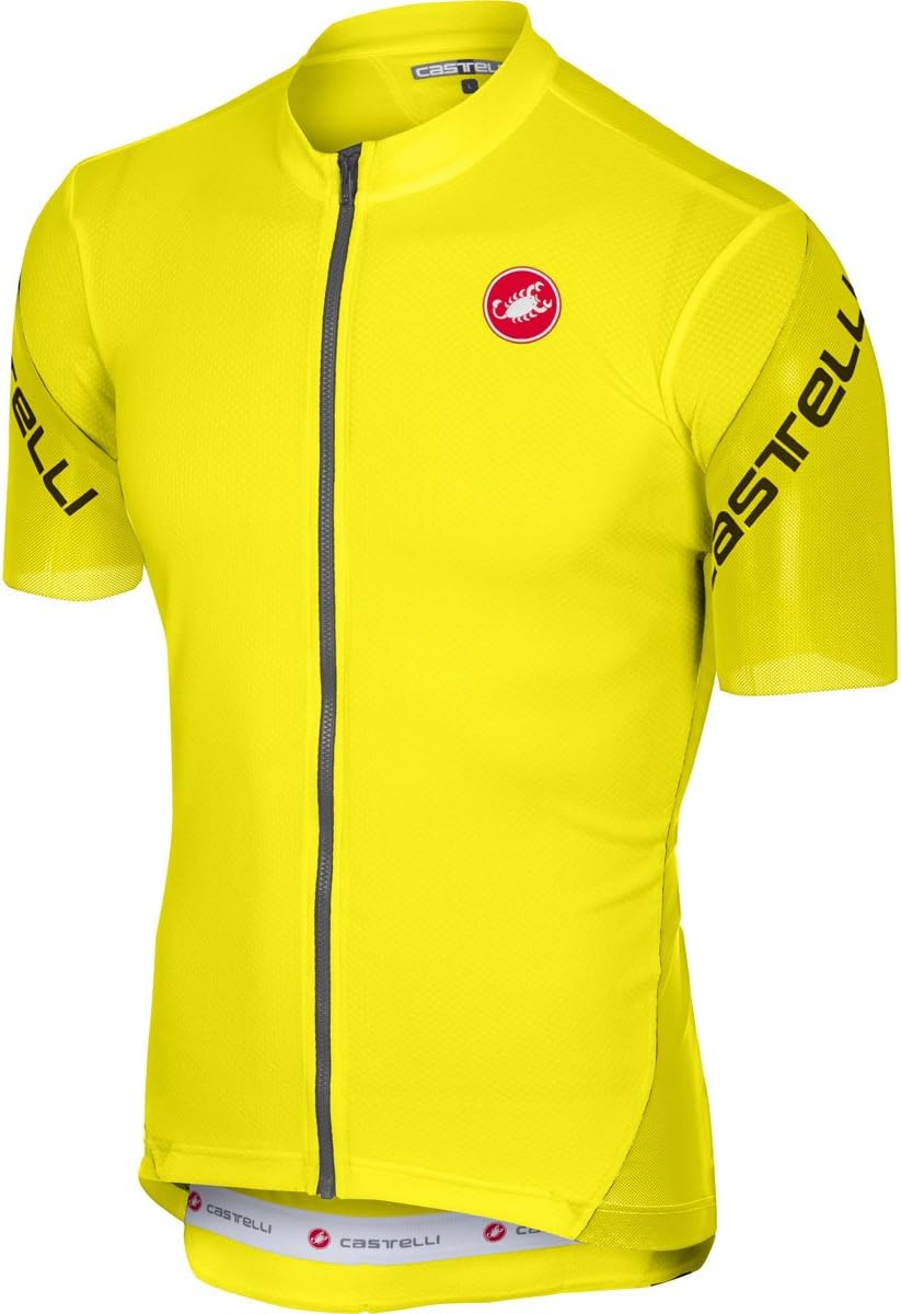 Castelli Entrata 3 Full-Zip Jersey - Men's Yellow Fluo, L