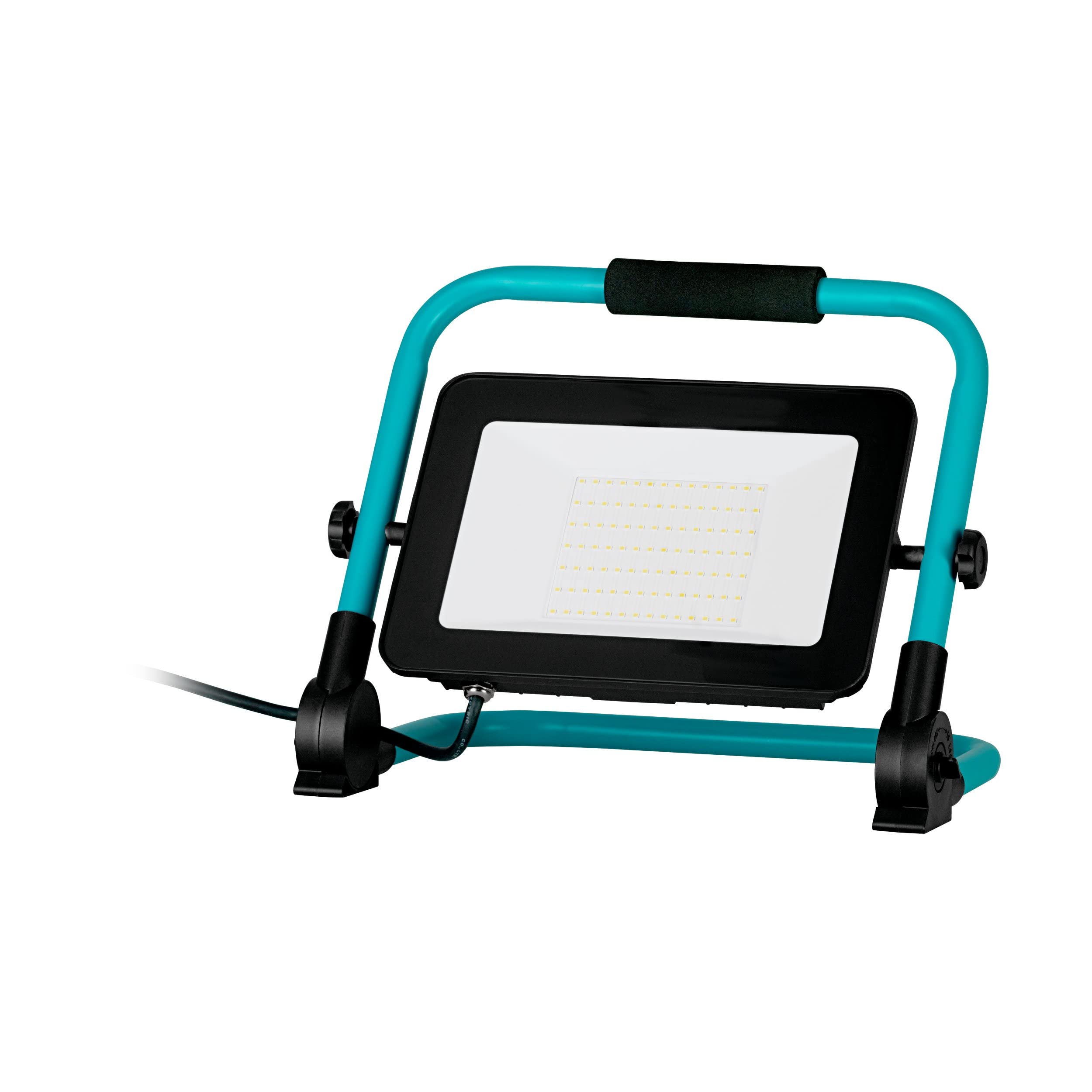 EGLO LED Baustrahler, tragbare Arbeitsleuchte aus Aluminium und Kunststoff | Arbeitsscheinwerfer in türkis und schwarz, Werkstattlampe schwenkbar, IP65, neutralweiß, 9000lm