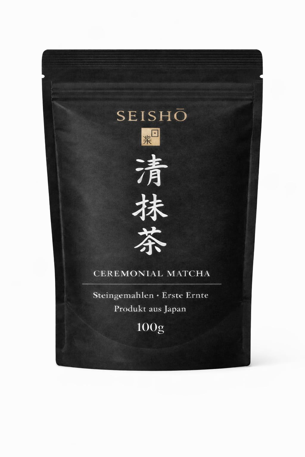 SEISHŌ Ceremonial Matcha 100g – Premium Bio Matcha Pulver aus Japan – Erste Ernte – Stein gemahlen – Traditioneller Japanischer Grüntee für Matcha Tee, Latte & Zeremonie