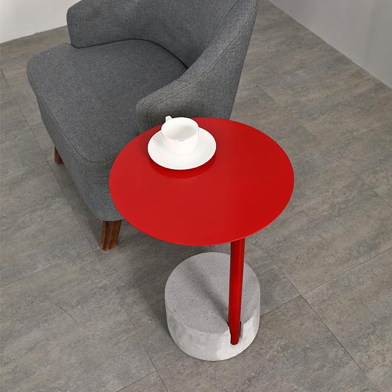 Table basse mobile petite table d'appoint rouge pour salon - 4
