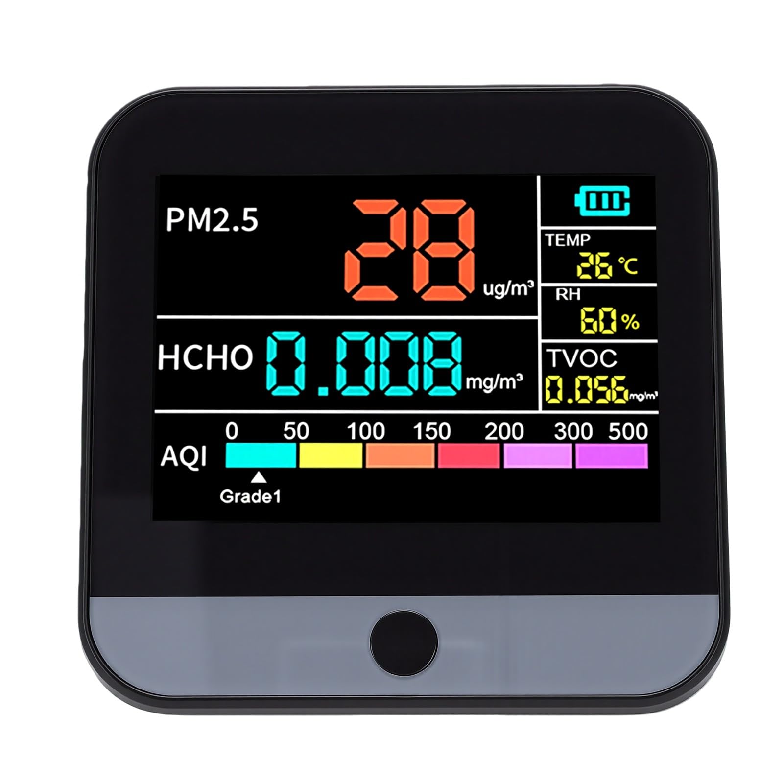 Walfront Monitor de Calidad del Aire 8 en 1, Probador de PM2.5 PM10 TVOC