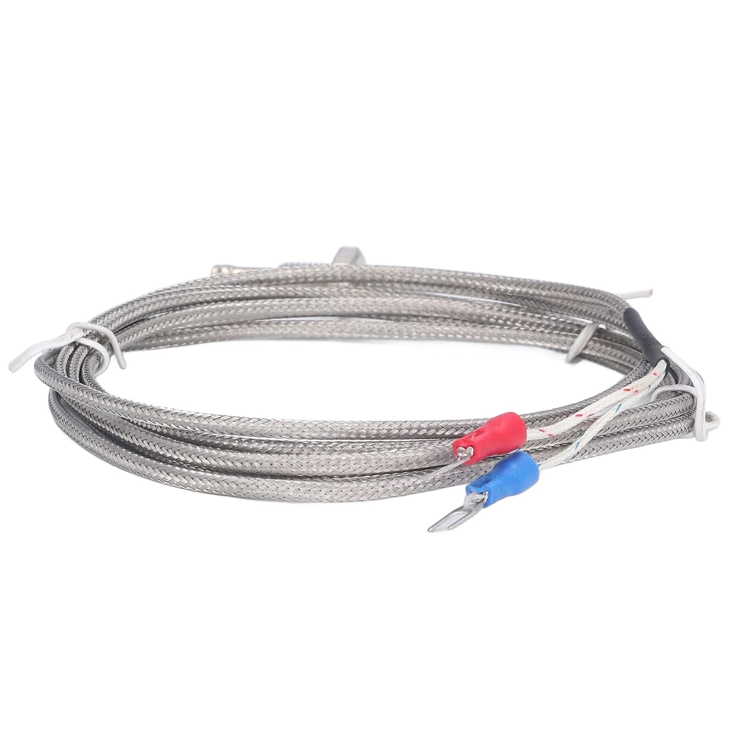 Waterproof J Type Grounded Thermocouple - Temperature Sensor Probe for PID Temperature Controller Stainless Steel Pipe Thread 0‑750℃ with Insulation Shield Wire