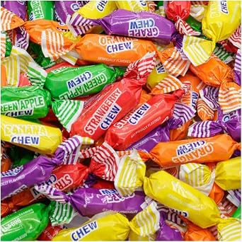 Idea LiftoffTM Fruit Chews 2 Pound Bulk Bag Assorted Fruity Chewy Candy Individually Wrapped Hard Candy Party Favors, Candy Buffets & Office Treats