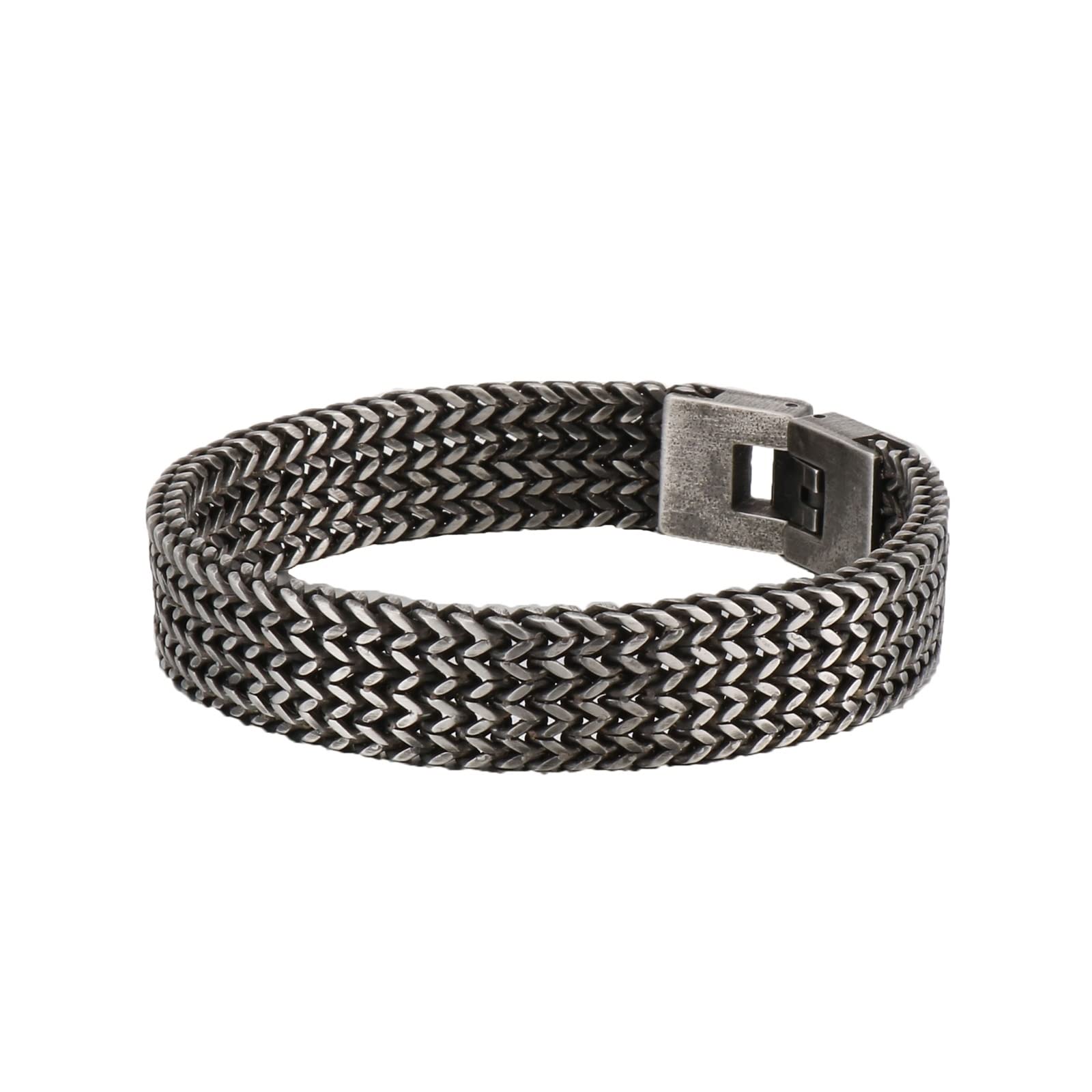 Bransoletki dla mężczyzn, czarne, bransoletki łańcuszkowe, łuski ryb, stal nierdzewna, fajne bransoletki dla mężczyzn, 210x13mm, Bez kamieni szlachetnych