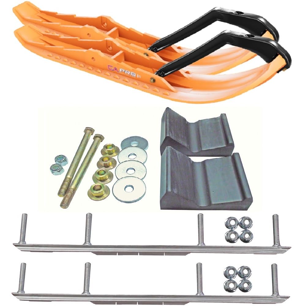 C&A Pro Orange TMX Snowmobile Skis w/ 9