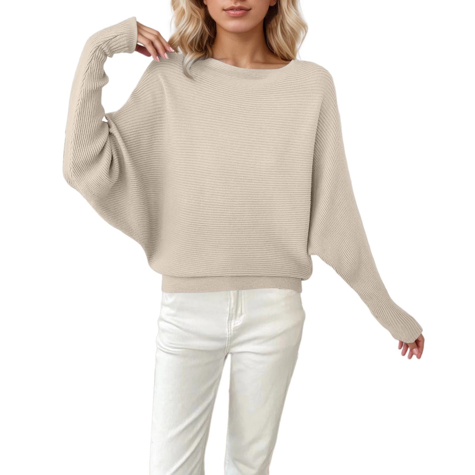 Tunica Donna Maniche Lunghe A Pipistrello, Scollo Off-shoulder, Morbida E Ampia, Taglie Forti 40-58 - Nero (20-22)
