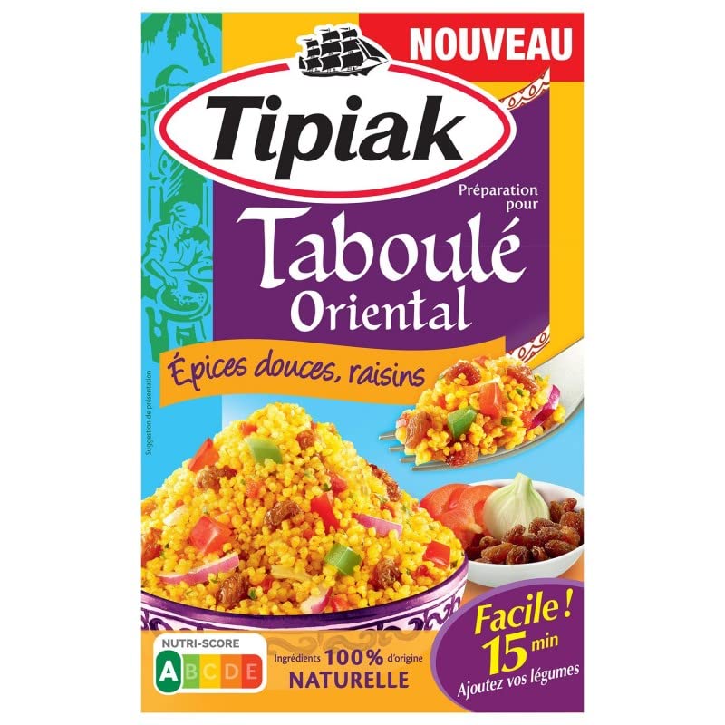 Tipiak Taboulé Orientale 300G - Préparation de semoule fine et légumes du soleil pour une salade fraîche et parfumée - Idéal pour vos repas d'été et vos - Lot De 4 - Vendu Par Lot