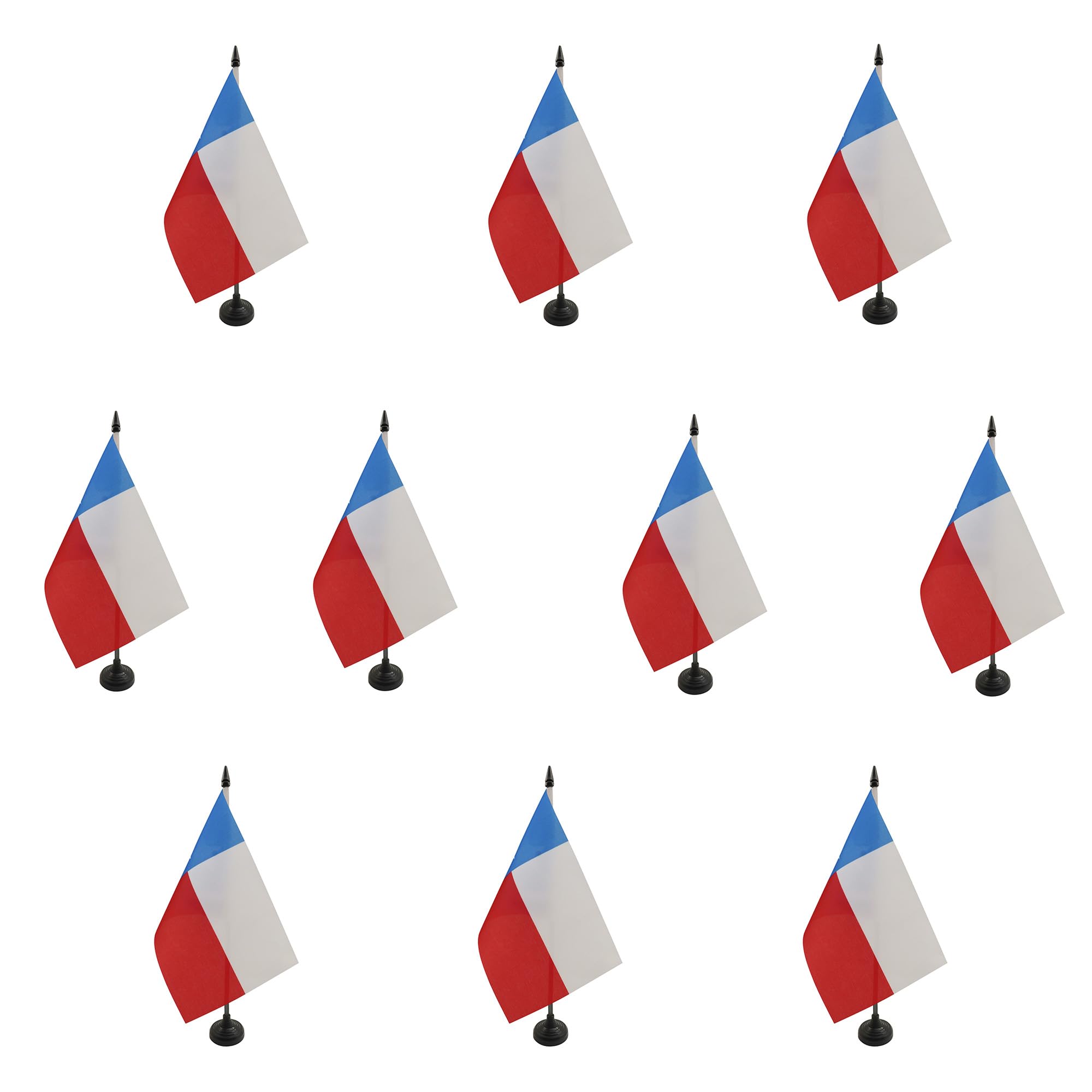 AZ FLAG - Set of 10 Texas Table Flag 5'' x 8'' - 10 Small Texan Office Flags 100% Polyester 21 x 14 cm - Mini Desk Flag with 10'' Pole and Black Plastic Base